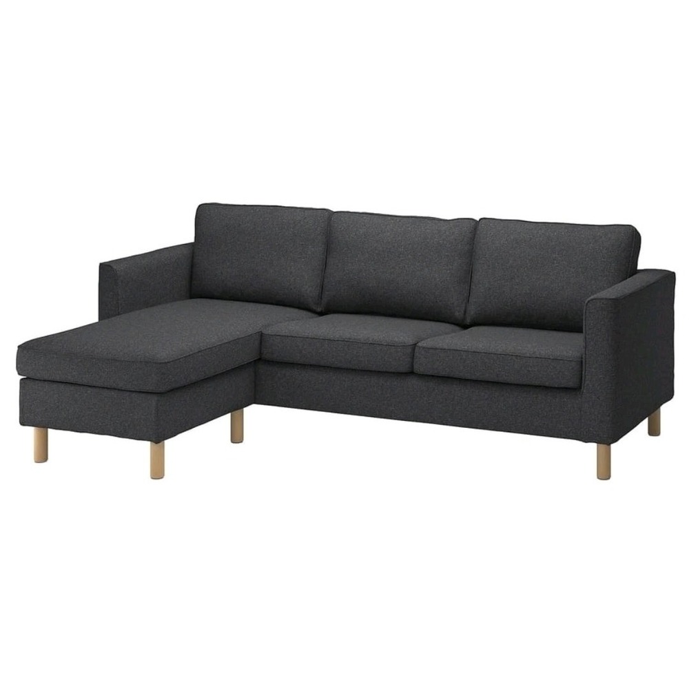 IKEA PARUP Sofa with Chaise Cover, Gunnared Dark Gray 104.939.97 NEW OPEN BOX